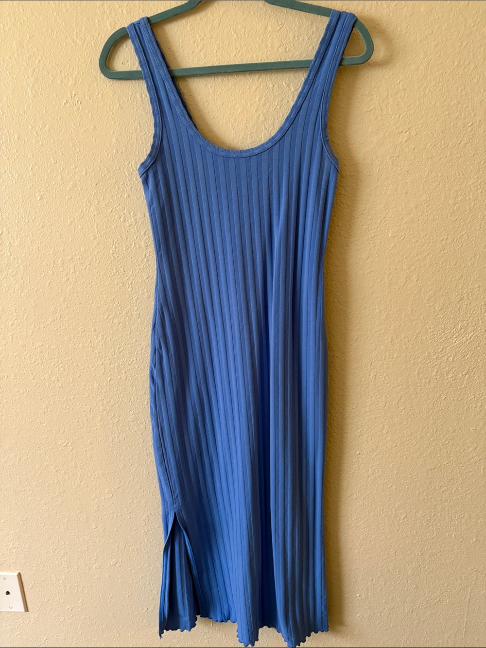 Aerie Offline Blue Ribbed Tank Maxi Fitted Dress Size S
